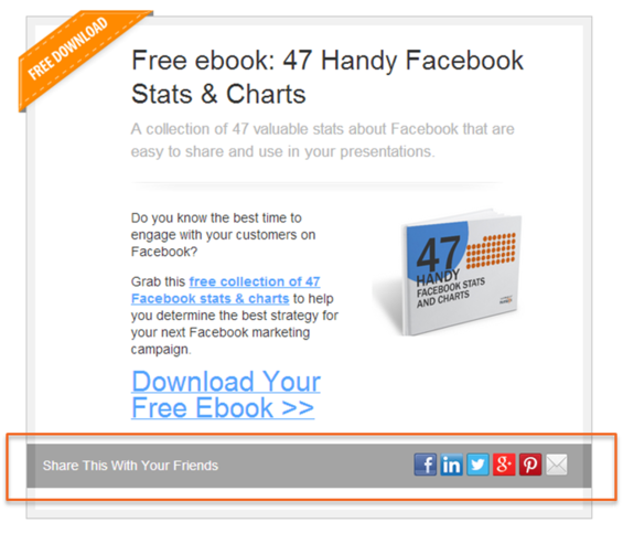 Social sharing in emails