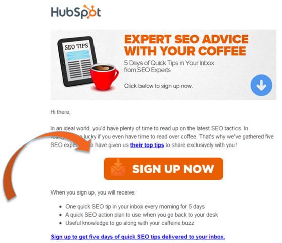 Strong call-to-action design