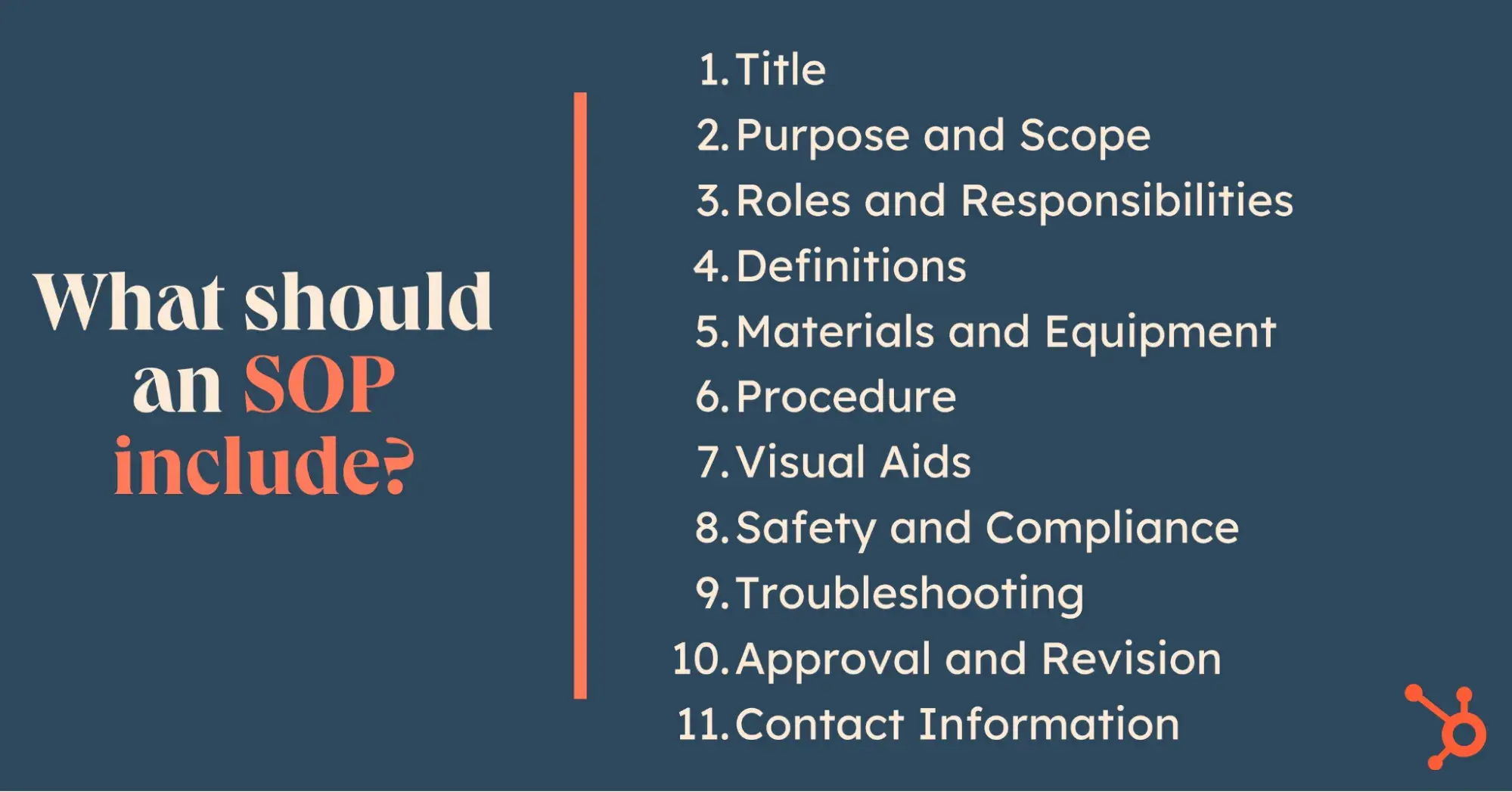What should an SOP include?