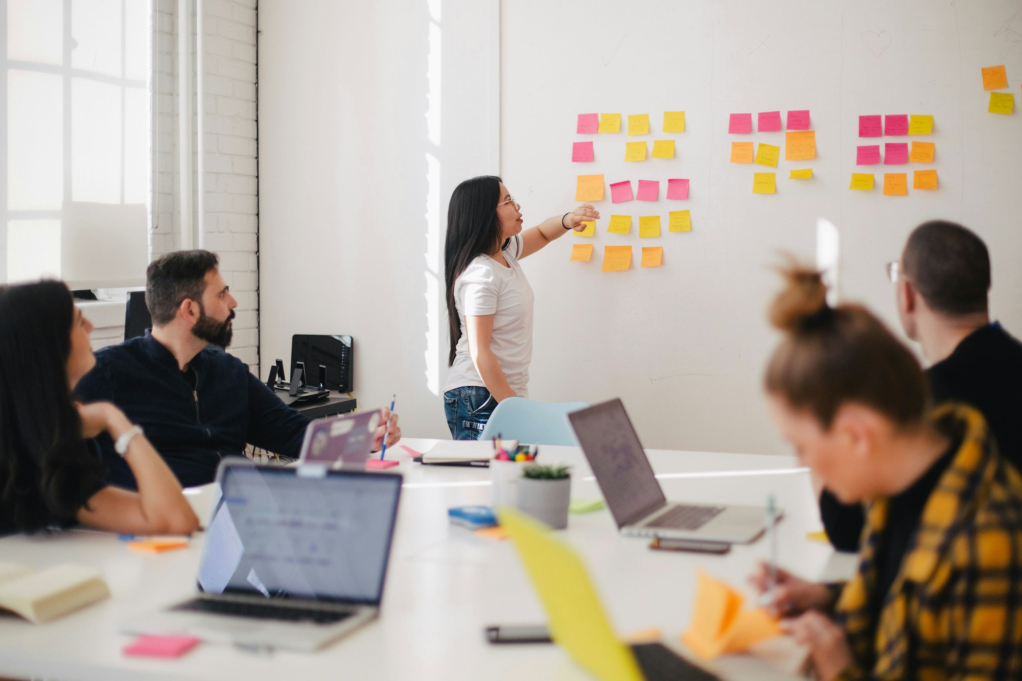 Team collaborating on a digital marketing strategy