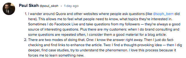 Finding blog post inspiration through audience research