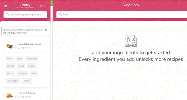 Supercook recipe generator