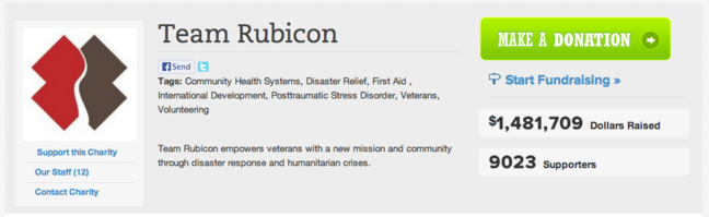Team Rubicon fundraising example