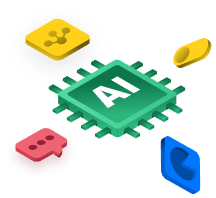 Illustration of an AI processor chip showing data flow