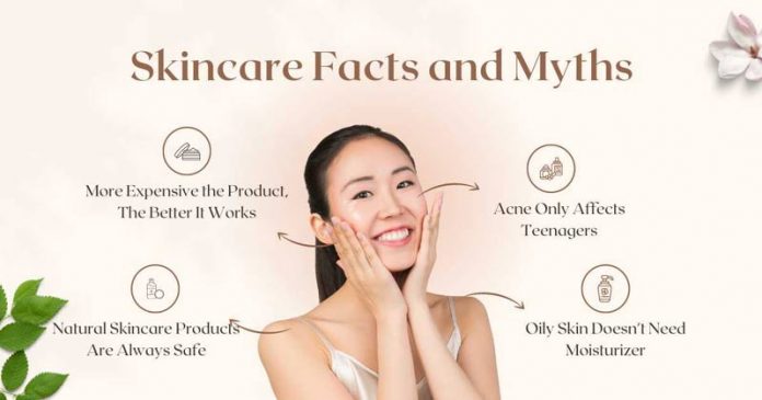 Biểu đồ minh họa các sự thật và lầm tưởng trong quy trình chăm sóc da đúng cách, giúp tránh sai lầm phổ biến khi chăm sóc da