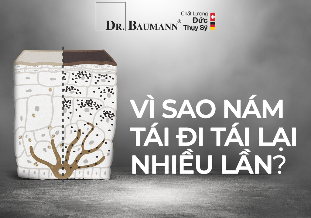 Minh họa tình trạng nám da bị tái phát do thiếu phục hồi hàng rào bảo vệ