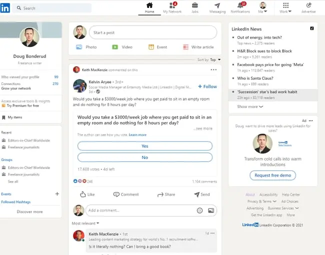 How to install the linkedin insight tag on your website: LinkedIn profile visual