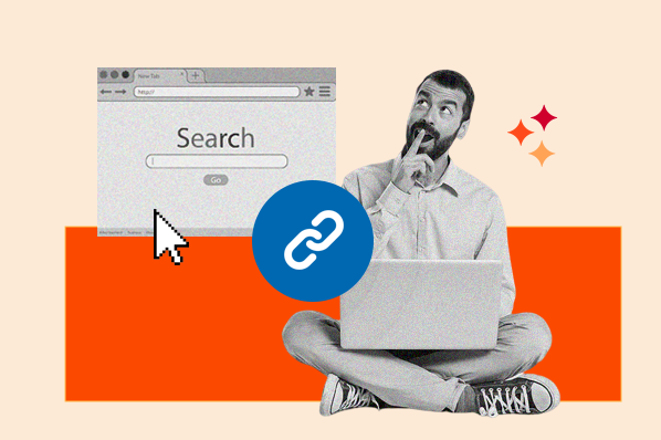 A conceptual graphic illustrating the flow of inbound links from external sites to a central brand hub