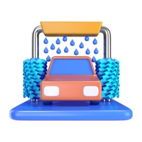 Trạm rửa xe chăm sóc xe ô tô với máy rửa xe bọt tuyết và thiết bị detailing