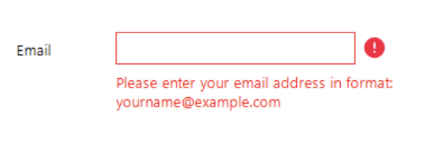 Short and straightforward error message example