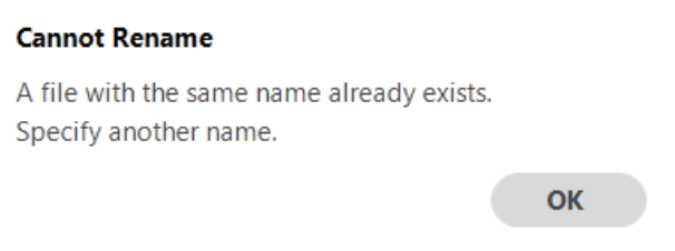 Clear and concise error message example