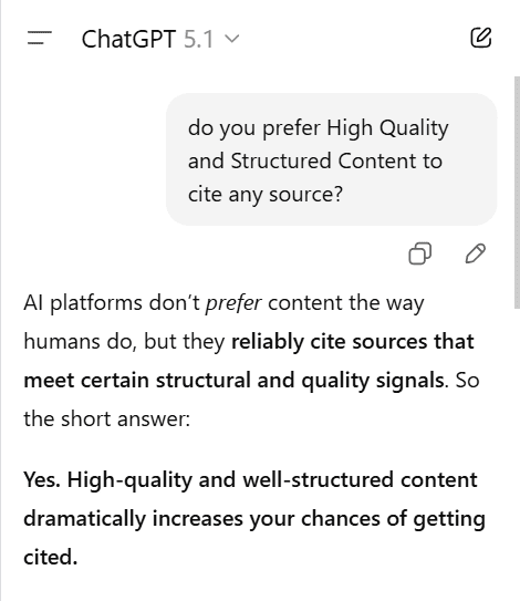 A detailed chart showing how structured data improves AI visibility.