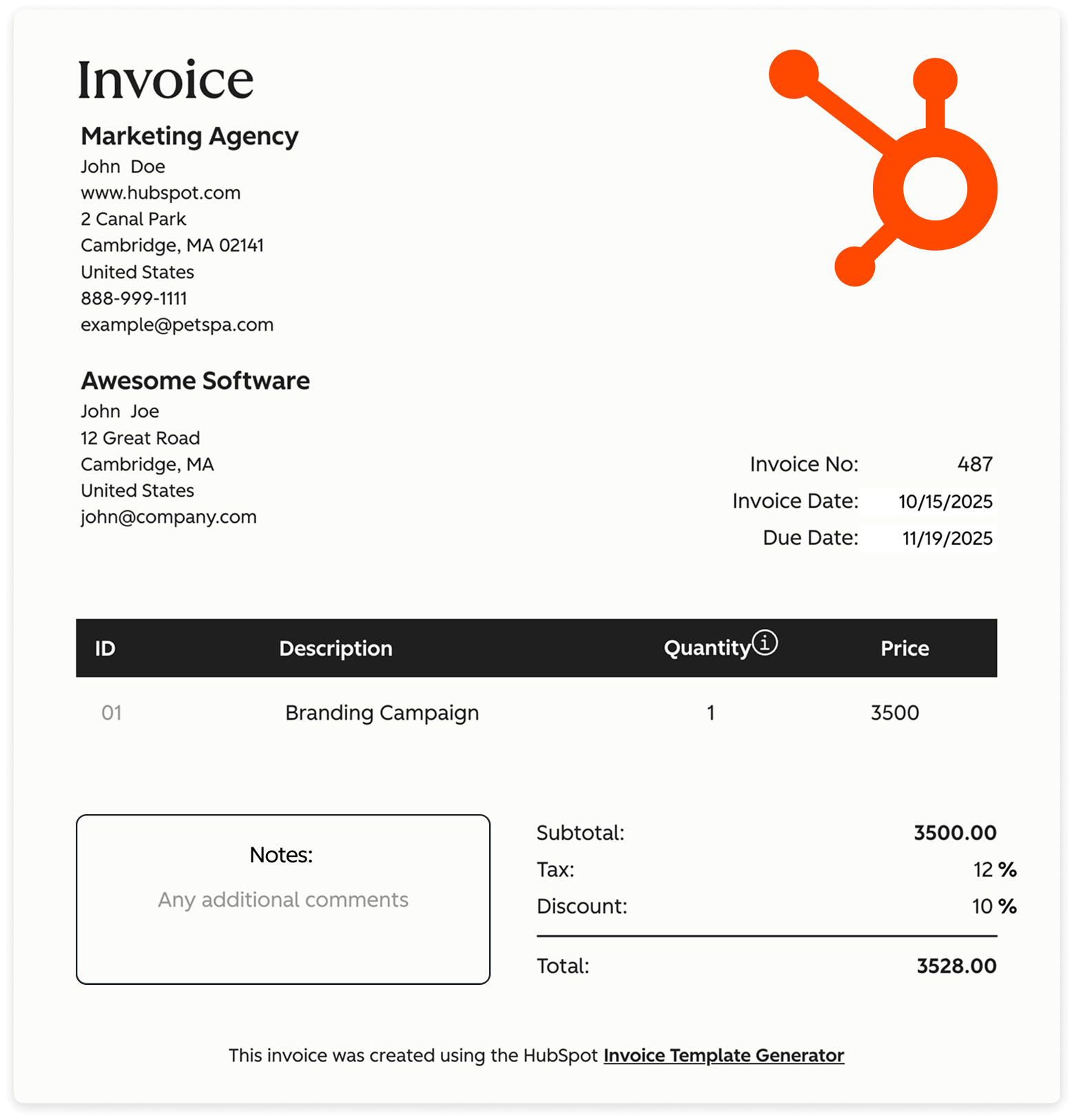 Professional Invoice Template