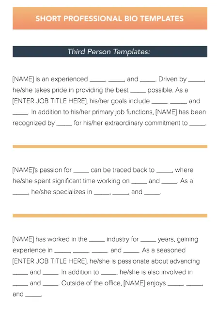 Professional Bio Template