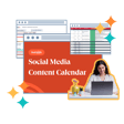 Woman analyzing social media data on a laptop