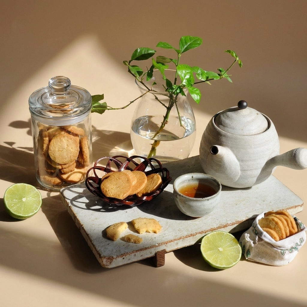 What does this image show: Chai thủy tinh trong suốt đựng trà lá rời, thấy rõ lá trà đen và cánh hoa bên trong, nắp vặn kín, dùng được nhiều lần.