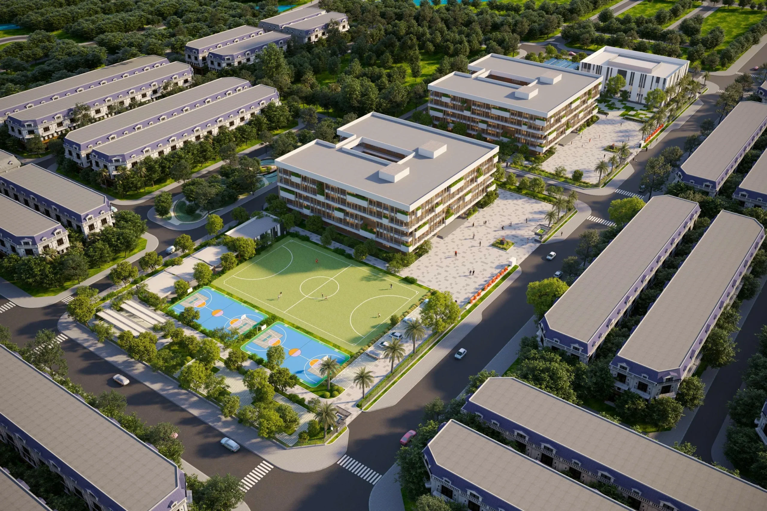 Học sinh FPT School Millennia Nam Sài Gòn đang tham gia hoạt động ngoài trời, phát triển tư duy sáng tạo