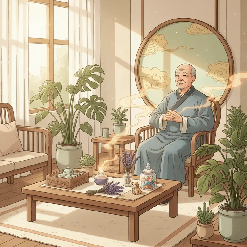 Bình trà hoa thảo mộc trên bàn làm việc mang lại cảm giác thanh thản, giải phóng năng lượng tiêu cực