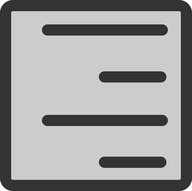 Alignment in web design showing text positioned to the left and right margins