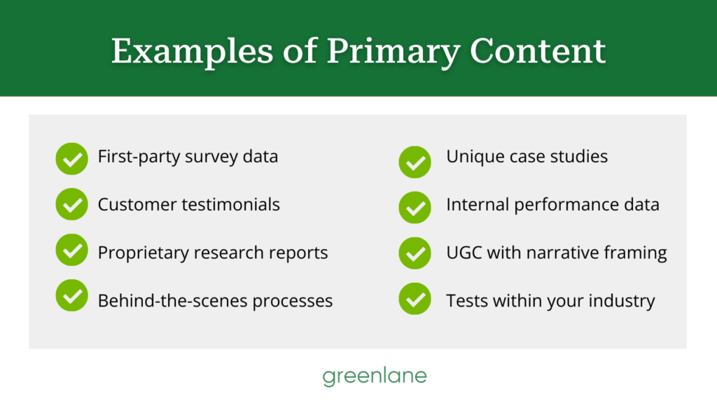 Examples of primary content AI likes