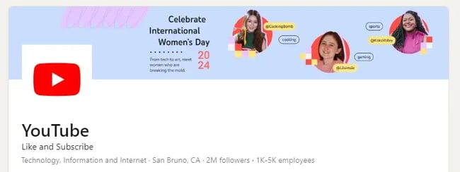 A banner celebrating International Women’s Day with diverse faces, promoting inclusivity