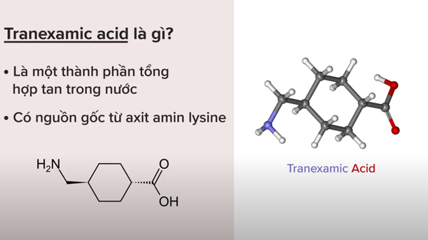 Cơ chế Tranexamic Acid ức chế melanin, cải thiện nám hiệu quả.