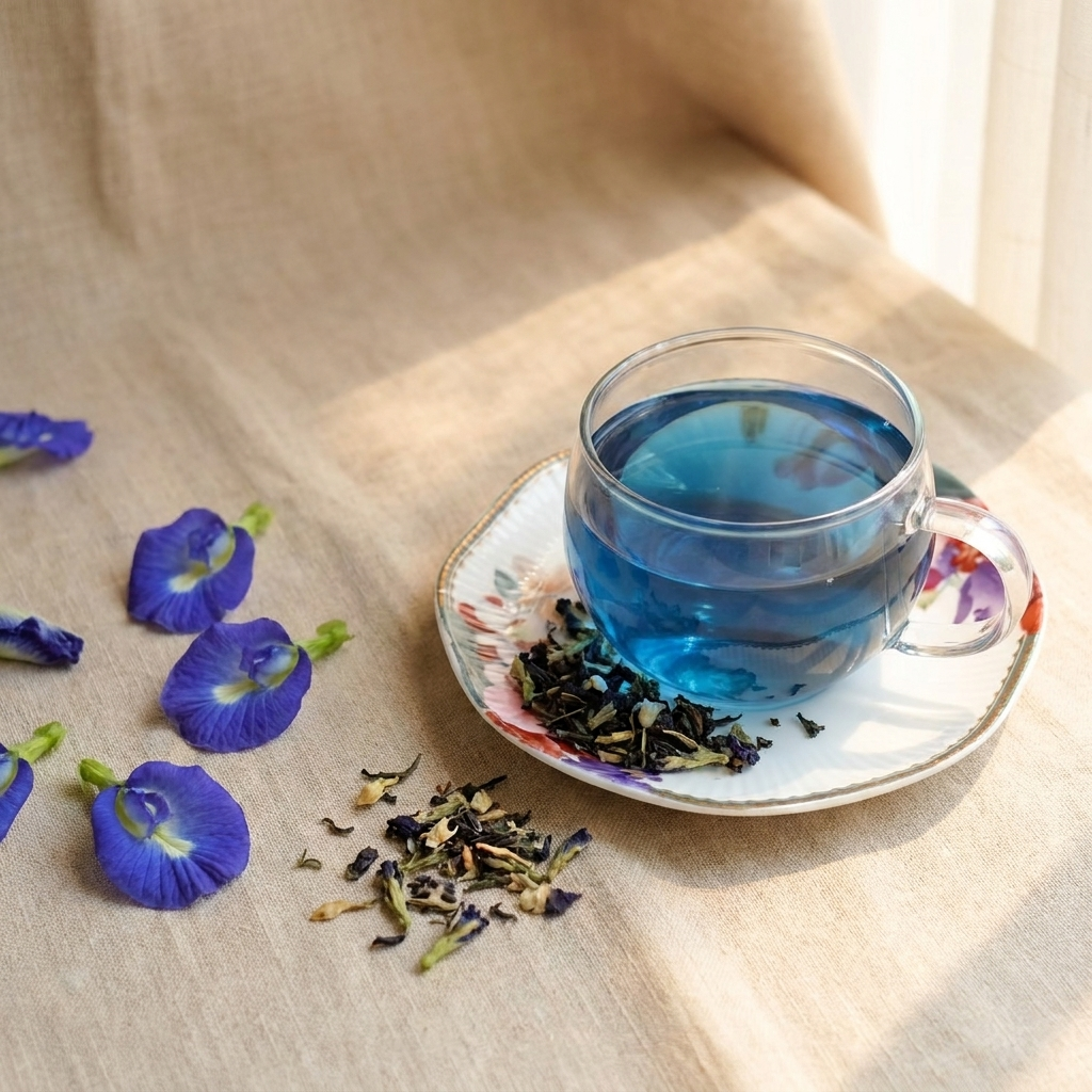 Trà Violet Jasmine trong Chai thủy tinh. Trà lá rời, được đựng trong chai thuỷ tinh có nắp , chai trà thuỷ tinh trong suốt có thể nhìn thấy trà và hoa bên trong. Mỗi lần uống lấy 1 ít pha, sau đó đậy