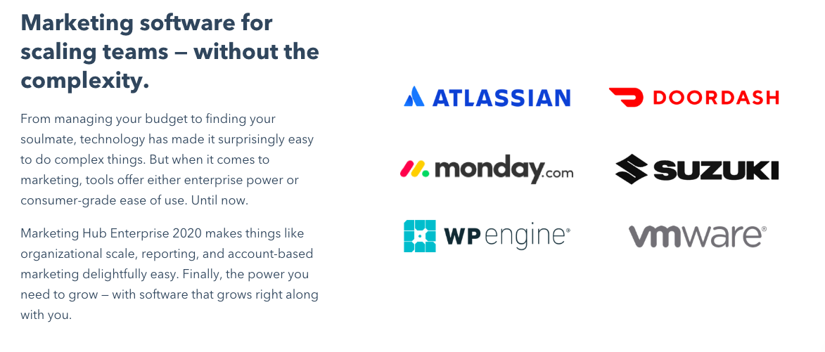 Logos of reputable customers featured on a product landing page