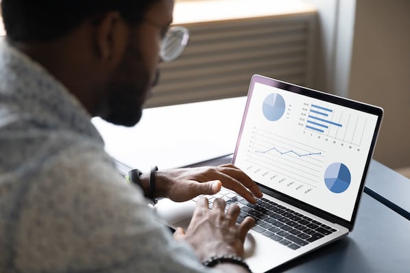 Analytics dashboard displaying traffic sources and performance