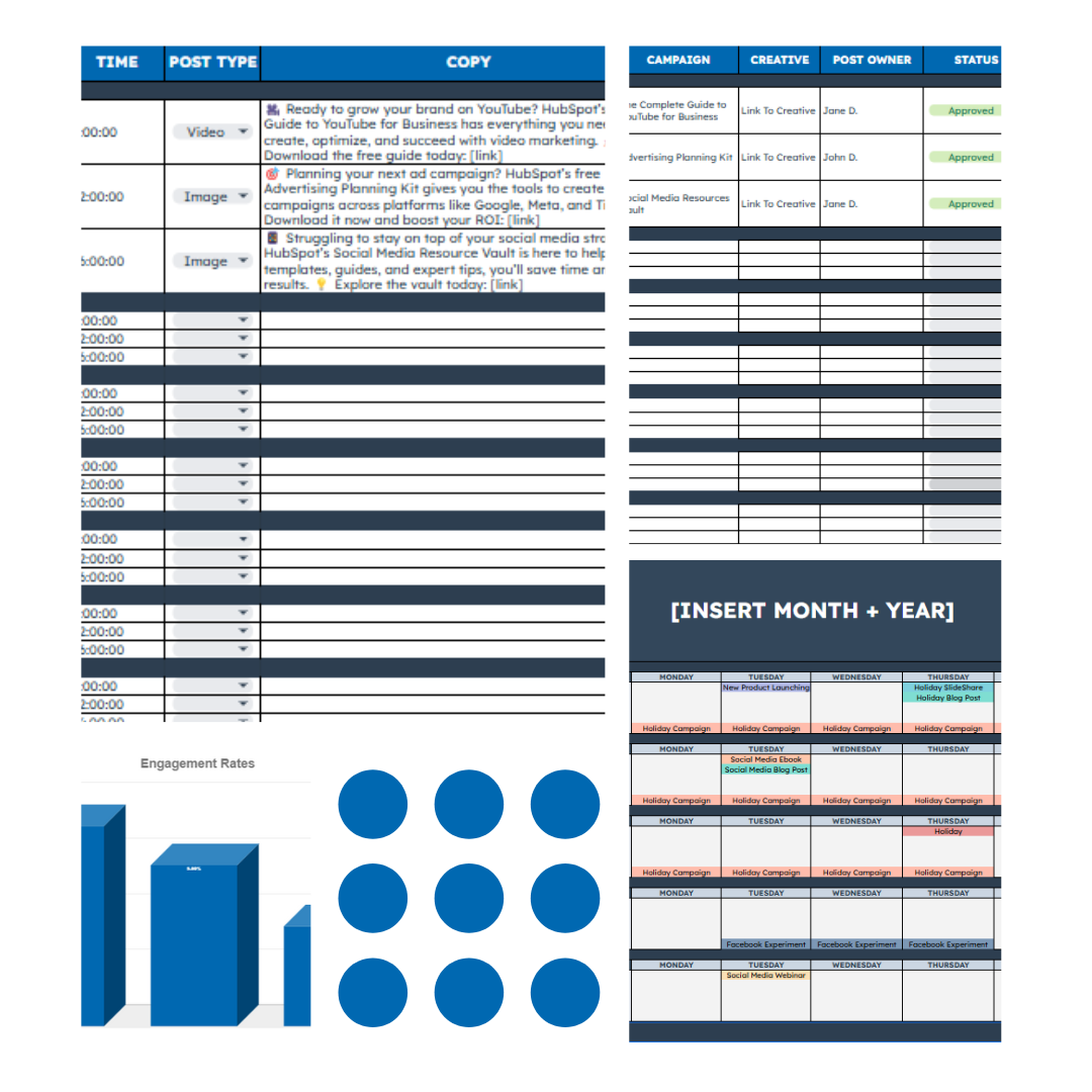 HubSpot's free Social Media Content Calendar Templates