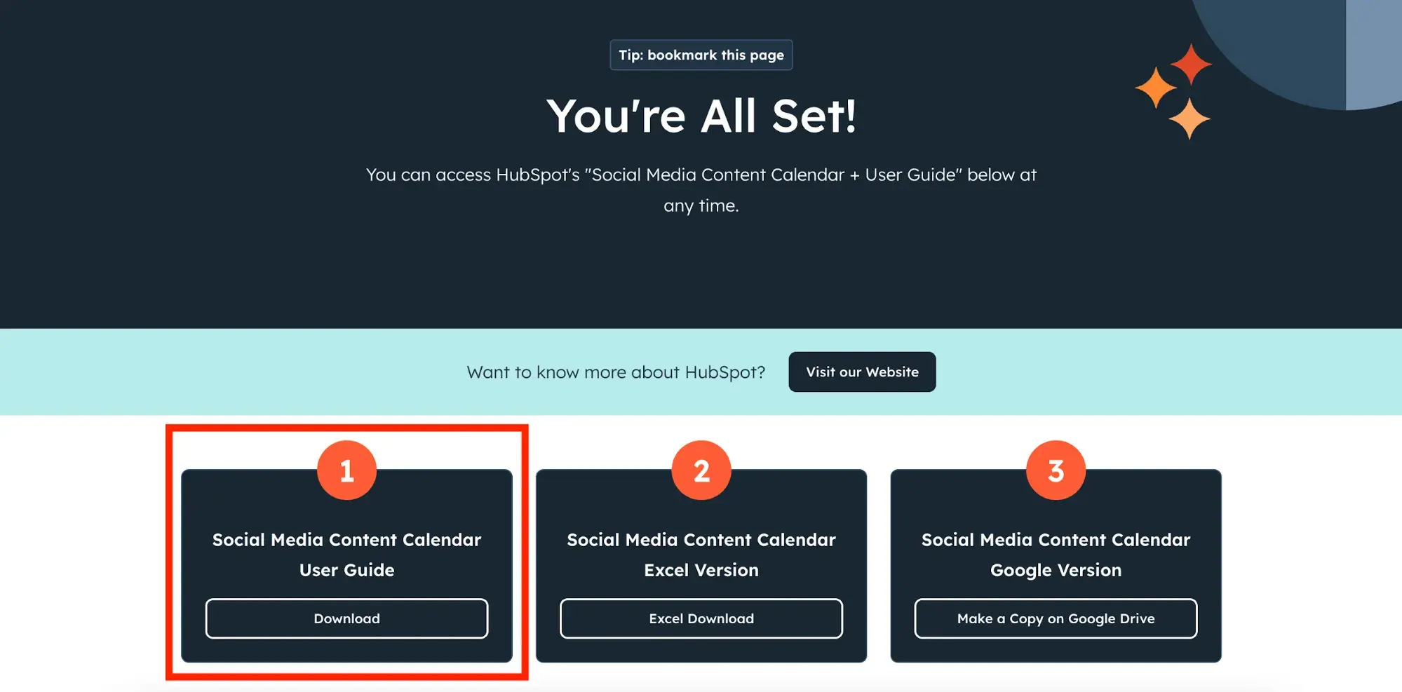 hubspot social media calendar template