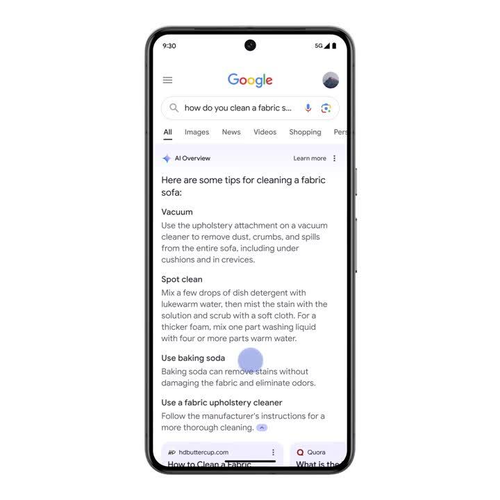 An illustration showing how AI search engines select and cite source content for users.