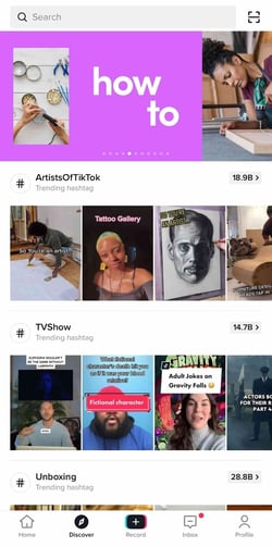 Navigating the TikTok discover tab for trends