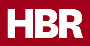 Harvard Business Review logo, representing authority in business journalism