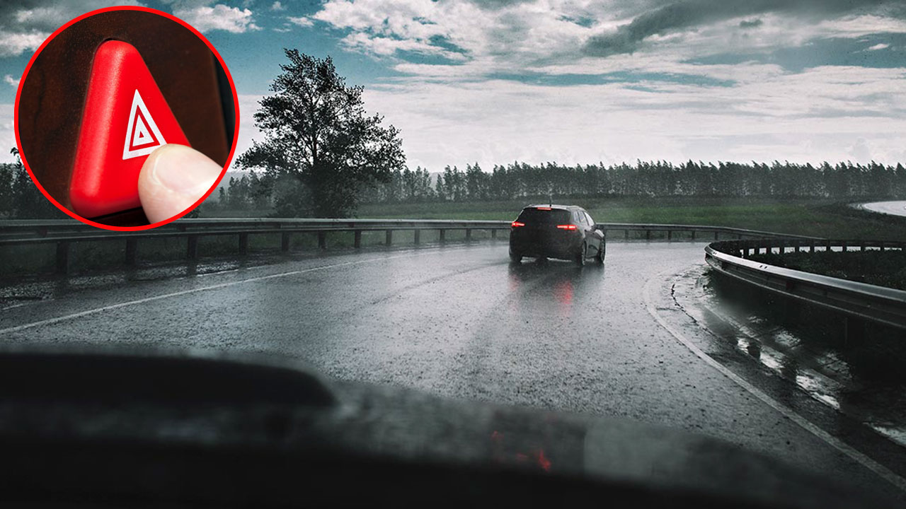 Tài xế bật đèn cảnh báo nguy hiểm khi dừng đỗ xe an toàn trên cao tốc