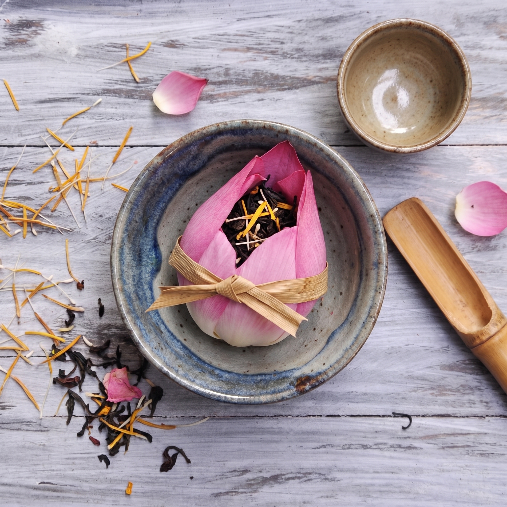Trà Sen trong Chai thủy tinh. Trà lá rời, được đựng trong chai thuỷ tinh có nắp , chai trà thuỷ tinh trong suốt có thể nhìn thấy trà và hoa bên trong. Mỗi lần uống lấy 1 ít pha, sau đó đậy kín nắp lại