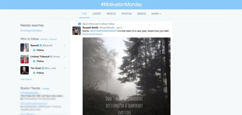 Brand-owned image showing a social media dashboard with hashtag analytics