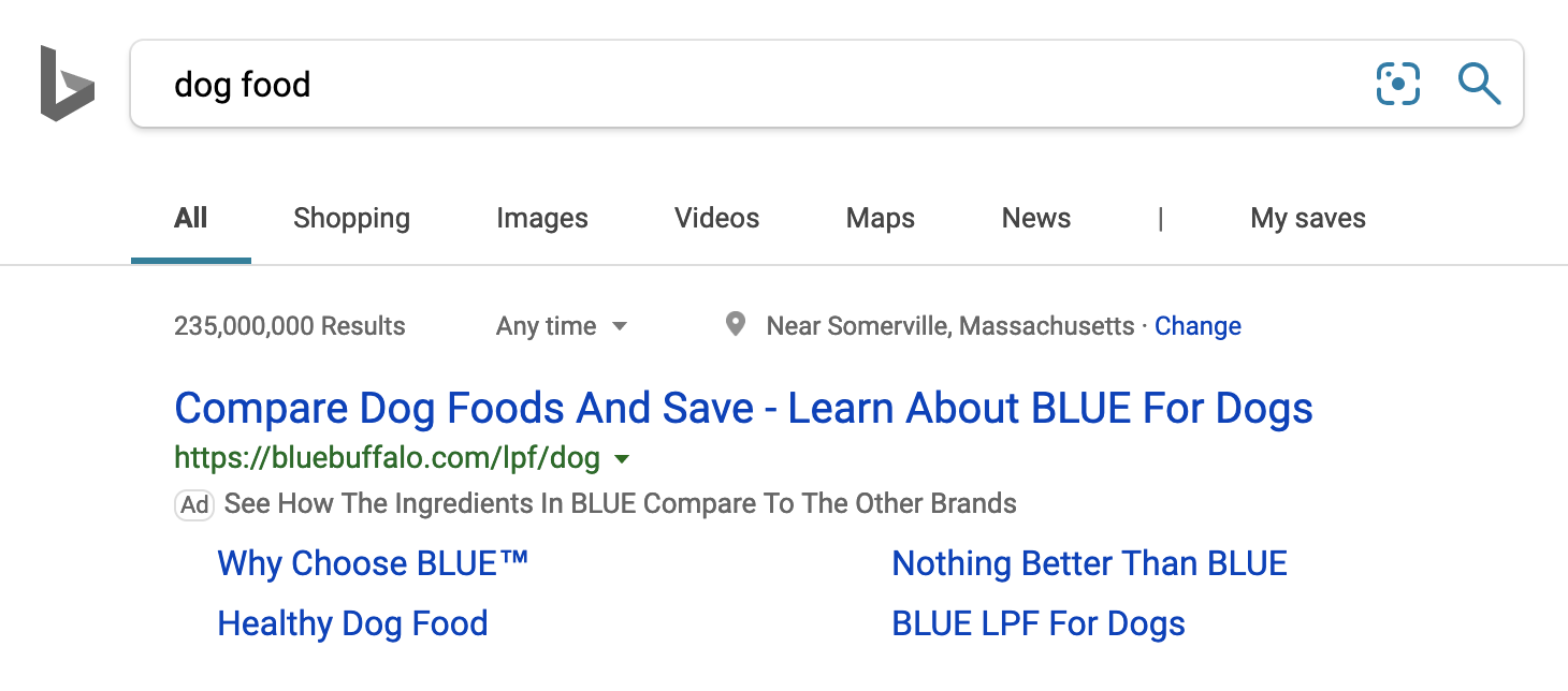 Microsoft Advertising Search Results
