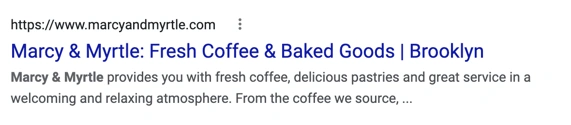 Example of meta title and description for a small business