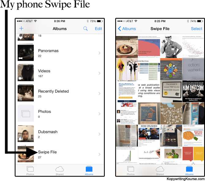 Curating inspiration from digital swipe files