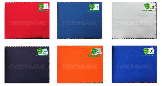 Hình ảnh minh họa các loại vải phổ biến dùng trong sản xuất trang bị bảo hộ lao động, phân biệt chất lượng vải.