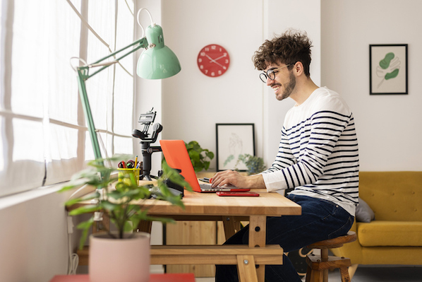 A marketer utilizing AI tools for strategic lead generation
