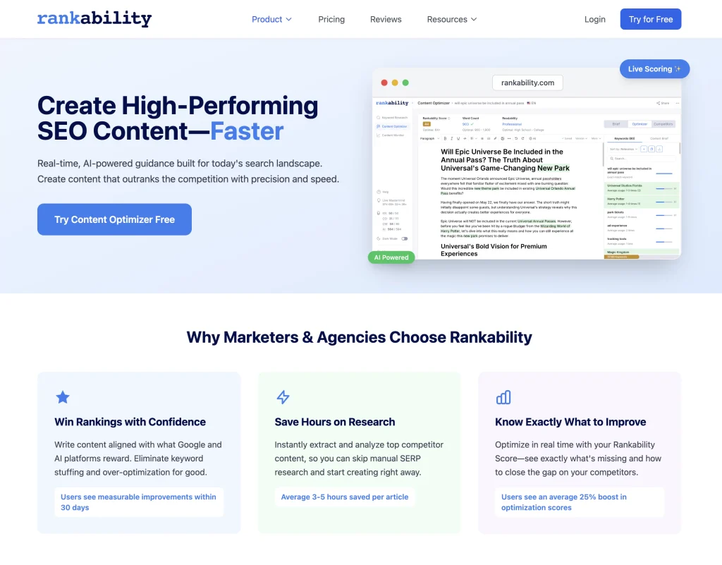Rankability Content Optimizer