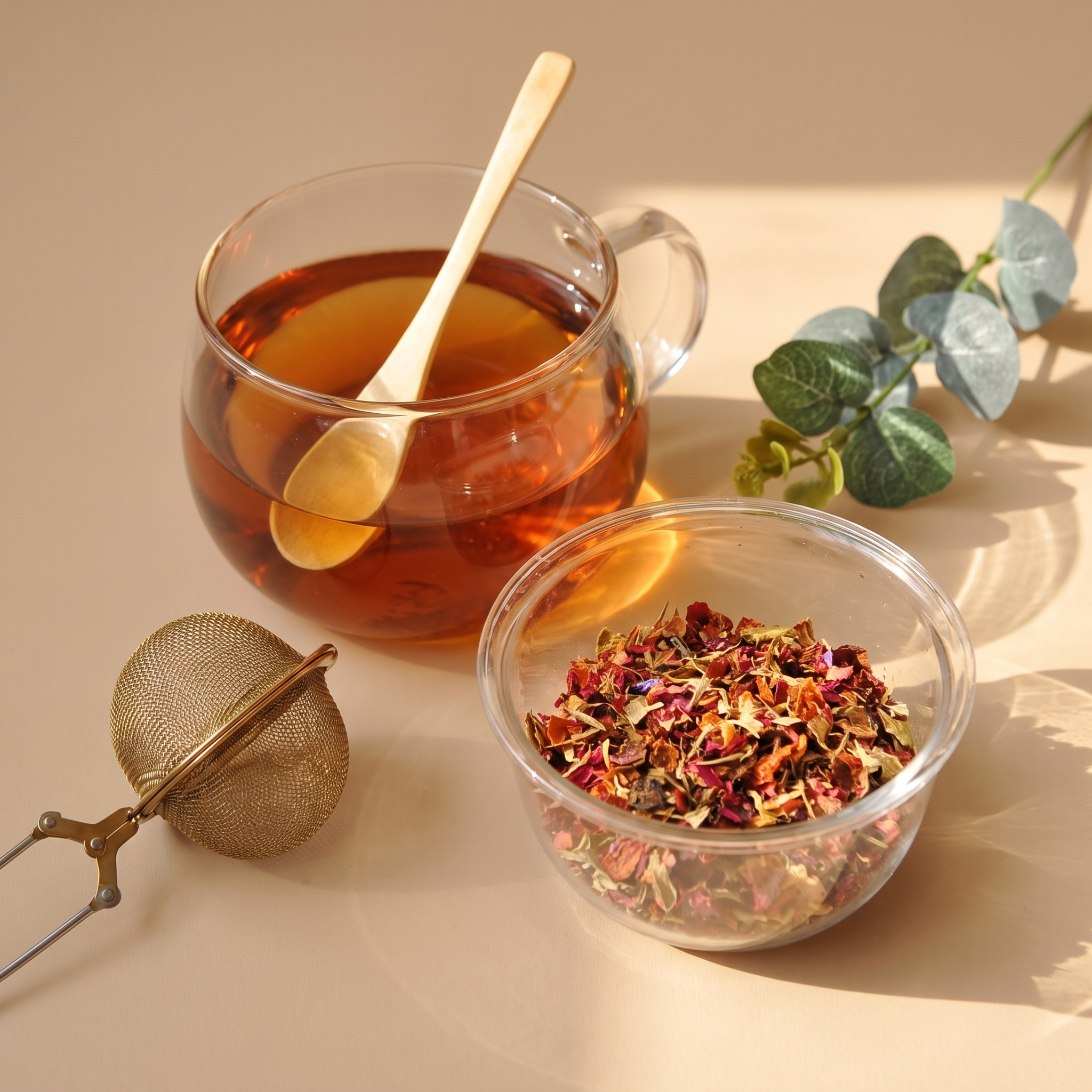 Trà Velvet Rose trong Chai thủy tinh. Trà lá rời, được đựng trong chai thuỷ tinh có nắp , chai trà thuỷ tinh trong suốt có thể nhìn thấy trà và hoa bên trong. Mỗi lần uống lấy 1 ít pha, sau đó đậy kín