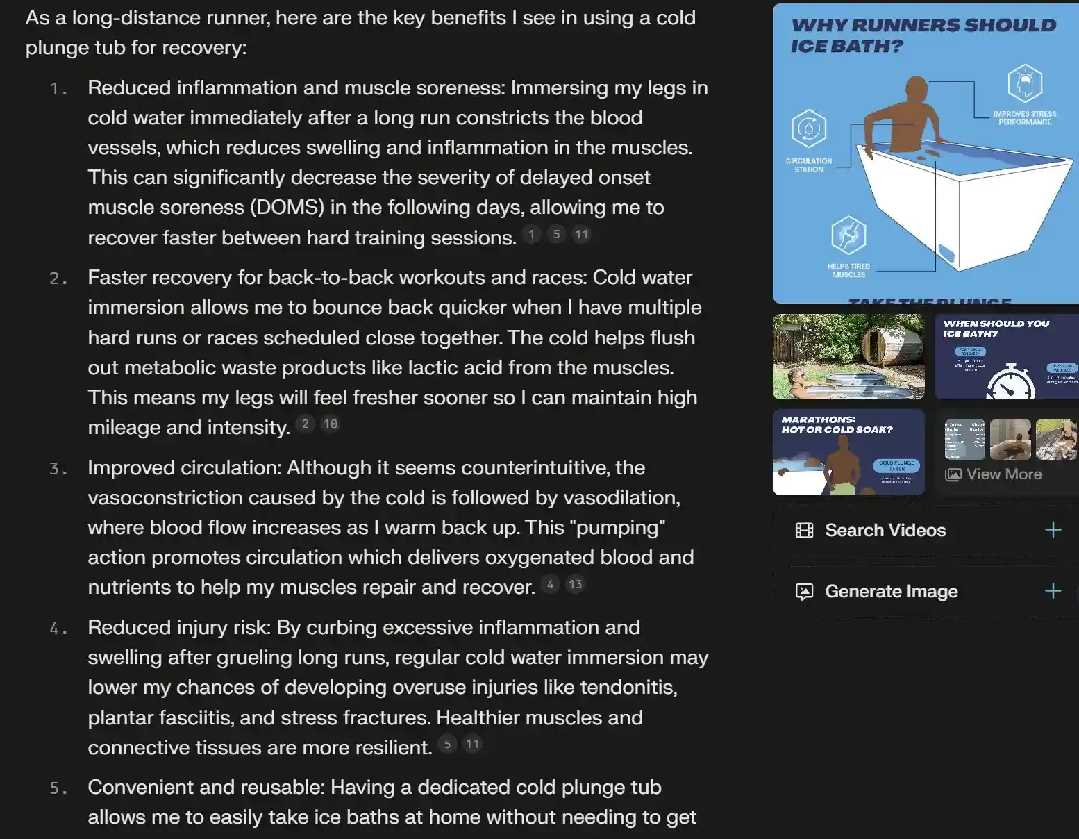 chatgpt prompt example of advertising a cold plunge tub to long-distance runners