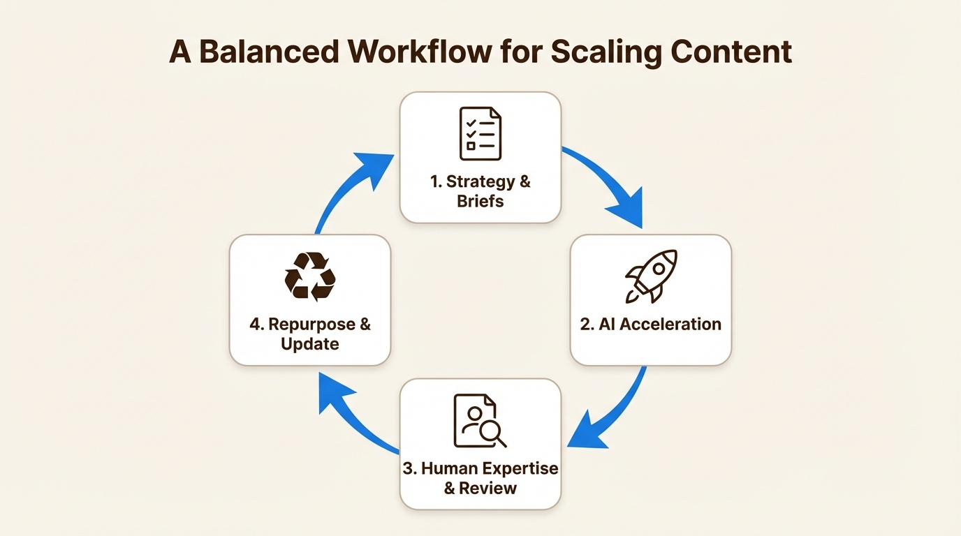 A balanced workflow for scaling content with AI