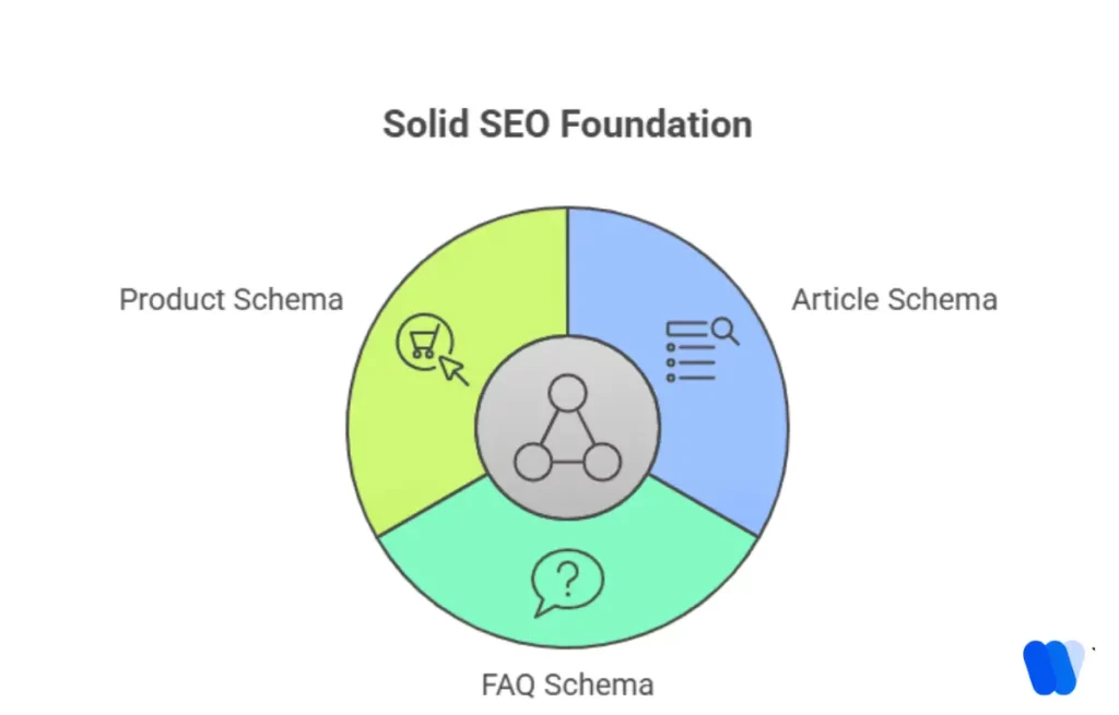 Solid SEO foundation using article, product, and FAQ schema