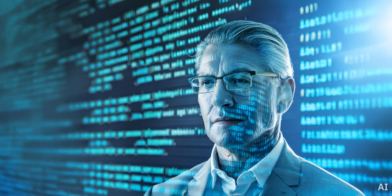 A developer reviewing complex code blocks that represent the structure AI models use to interpret website data.
