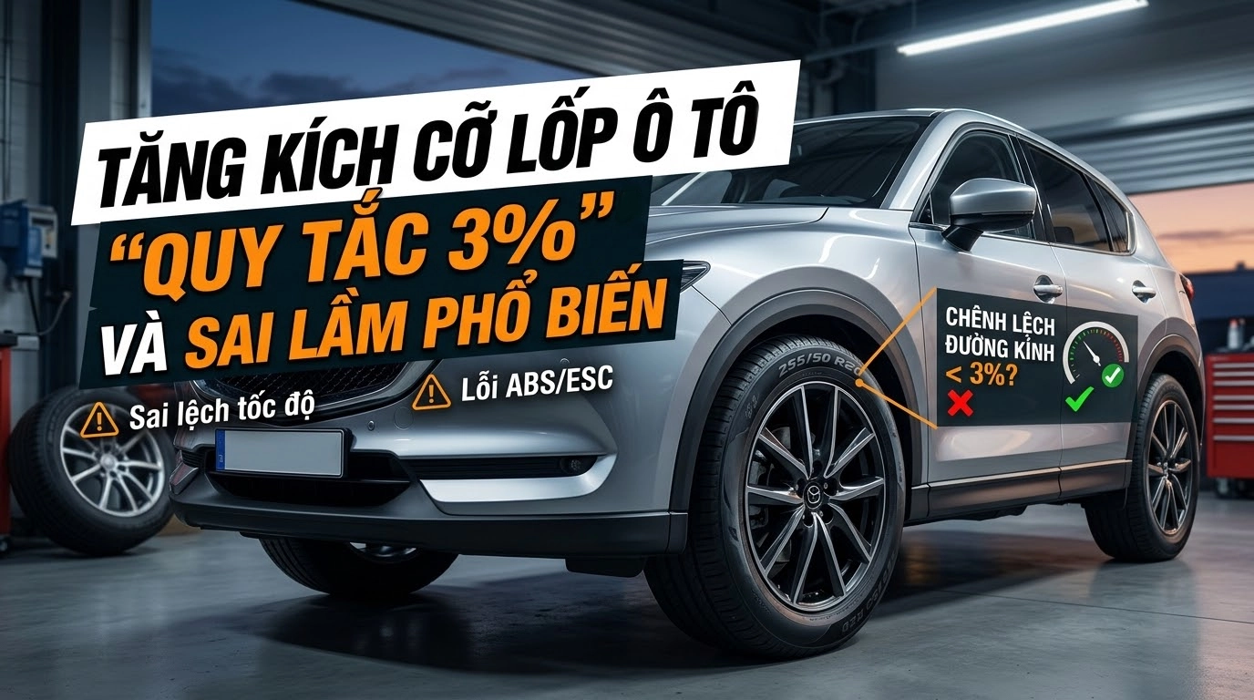 3 kiểm tra kỹ thuật bắt buộc trước khi up size lốp ô tô