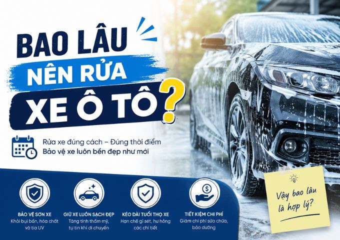 Tần suất rửa xe khi để trong gara: 3-4 tuần là đủ